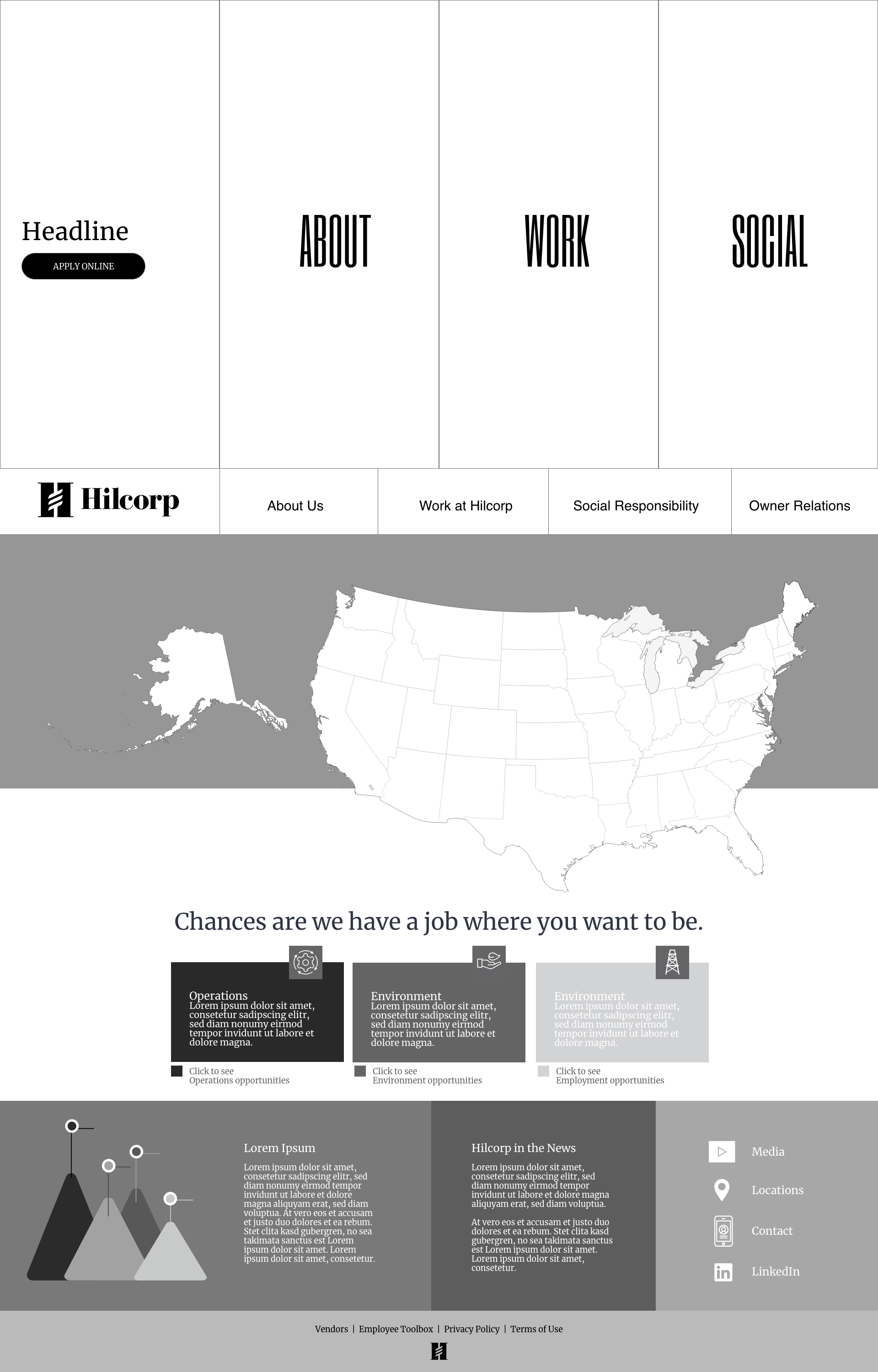 Homepage Wireframe