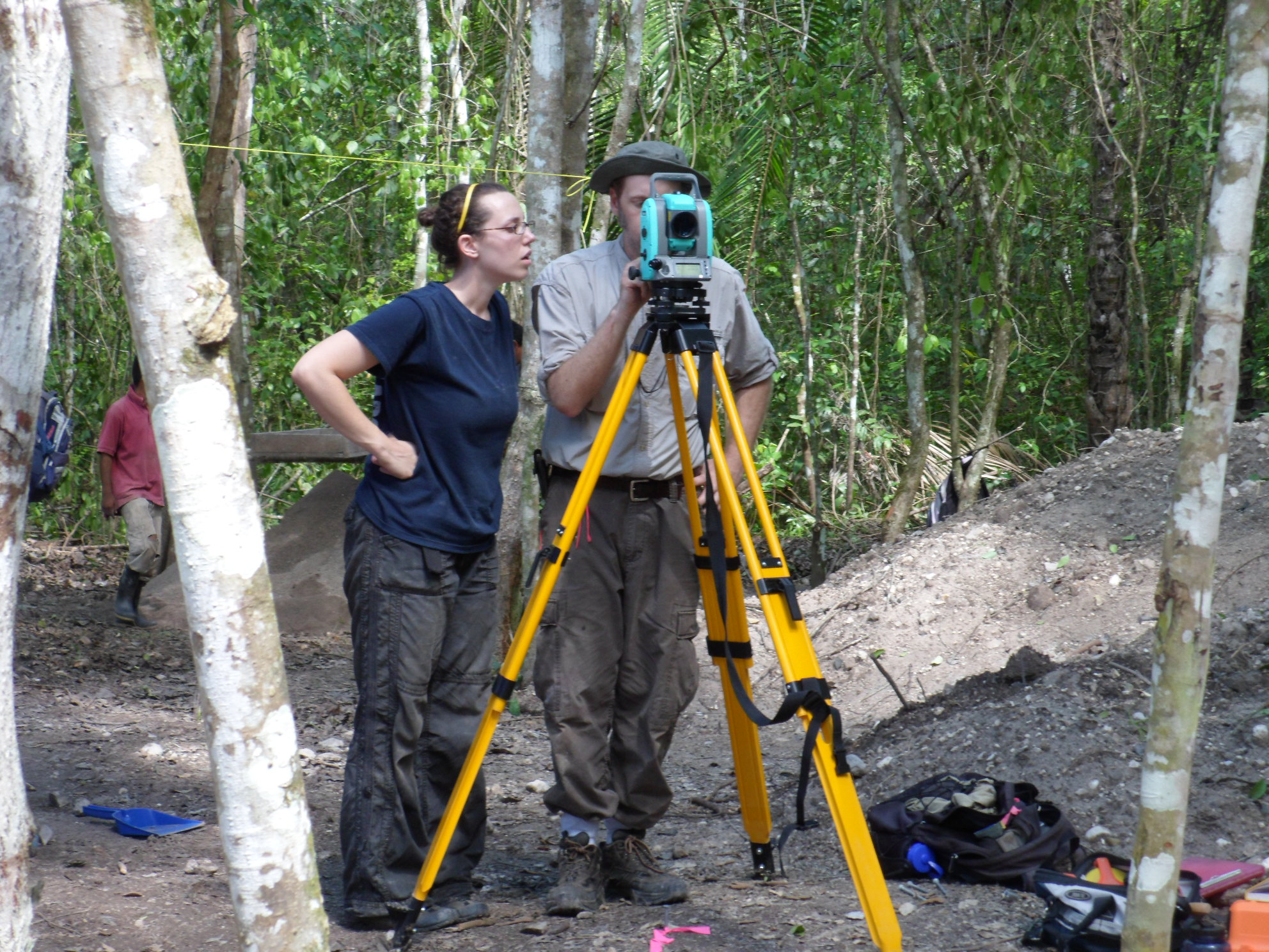 Leah and Jason working the theodolite